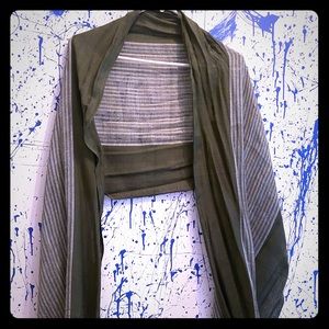 Olive green scarf 64 inches long.